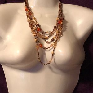 Short multiple strand necklace & matching earrings